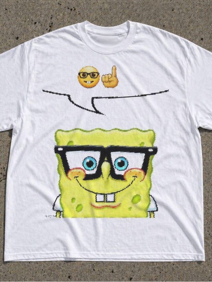 Spongebob Squarepants Bookworm Meme Pattern T-Shirt